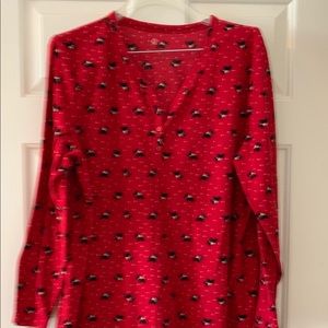 Red sleepwear nightgown fleece puppy schnauzer xxl